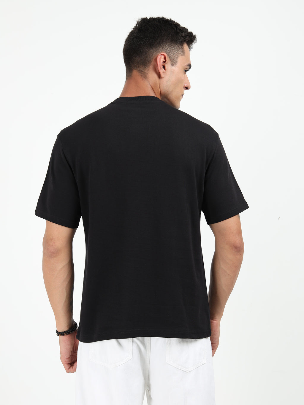 Black Solid Oversized Tee