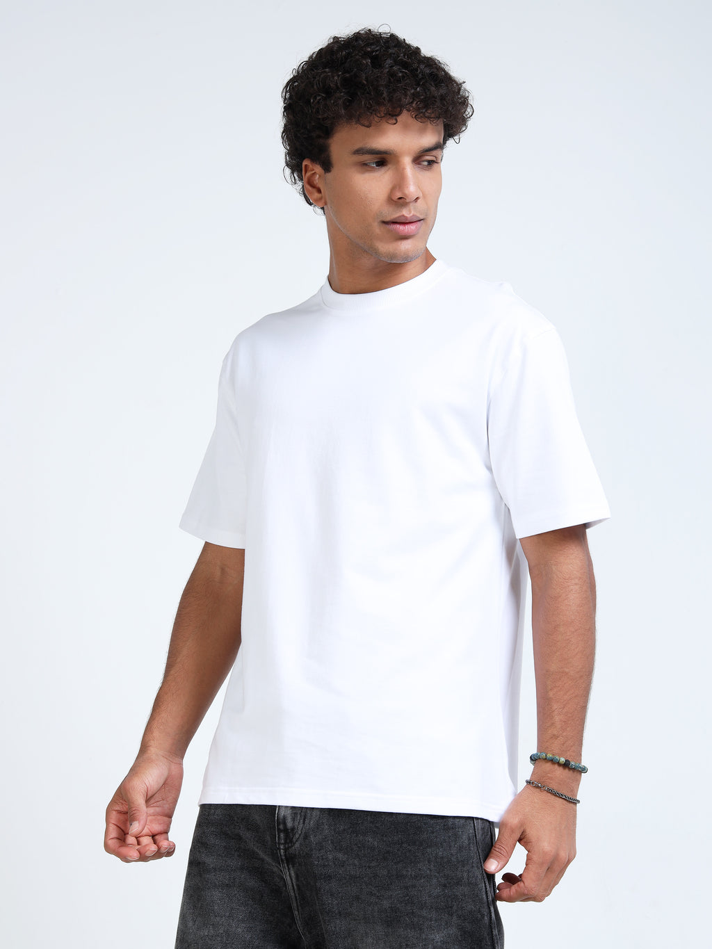 White Solid Oversized Tee