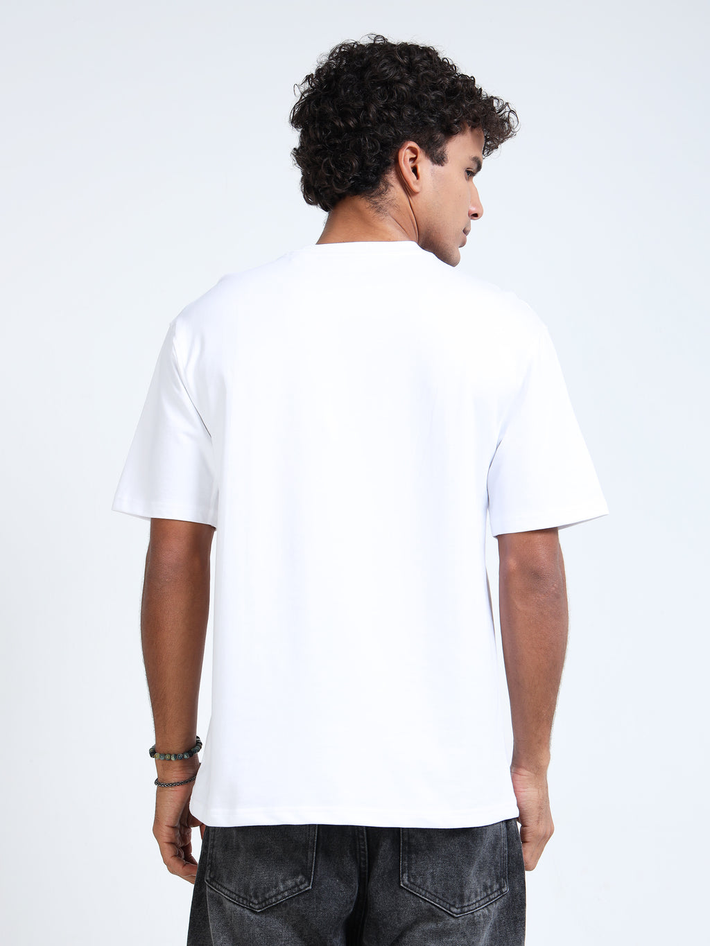 White Solid Oversized Tee