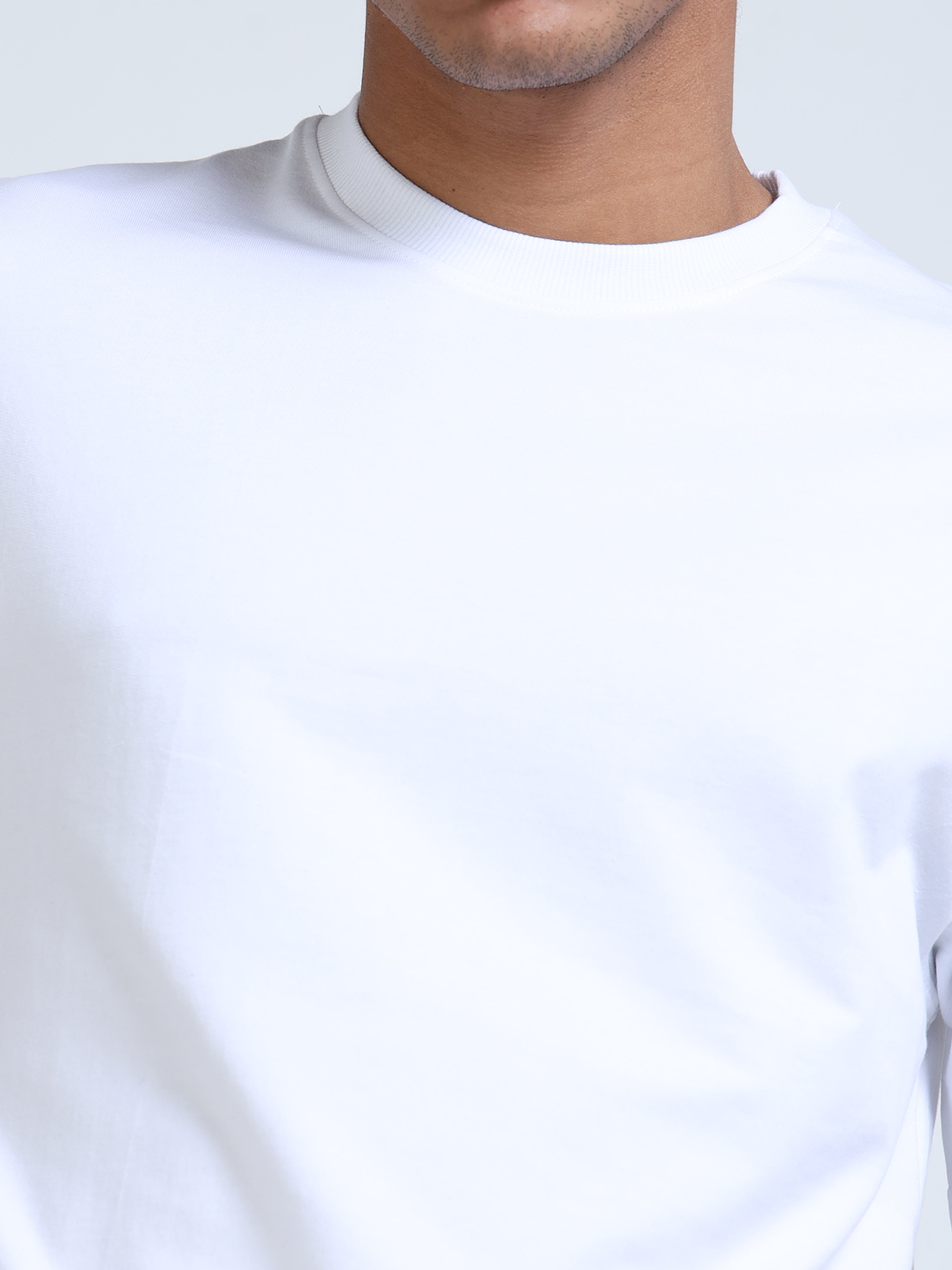 White Solid Oversized Tee