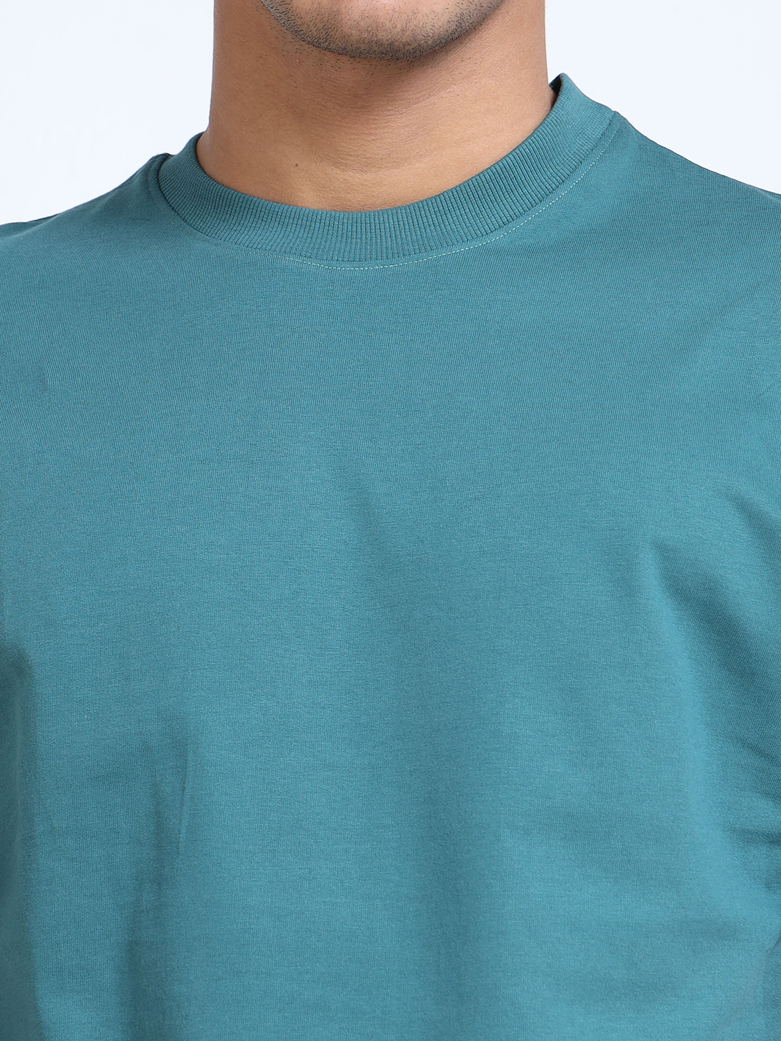 Pine Green Solid Oversized Tee