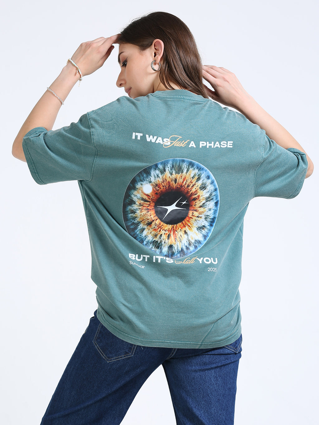 Pine Green Vintage Washed Oversized T-Shirt