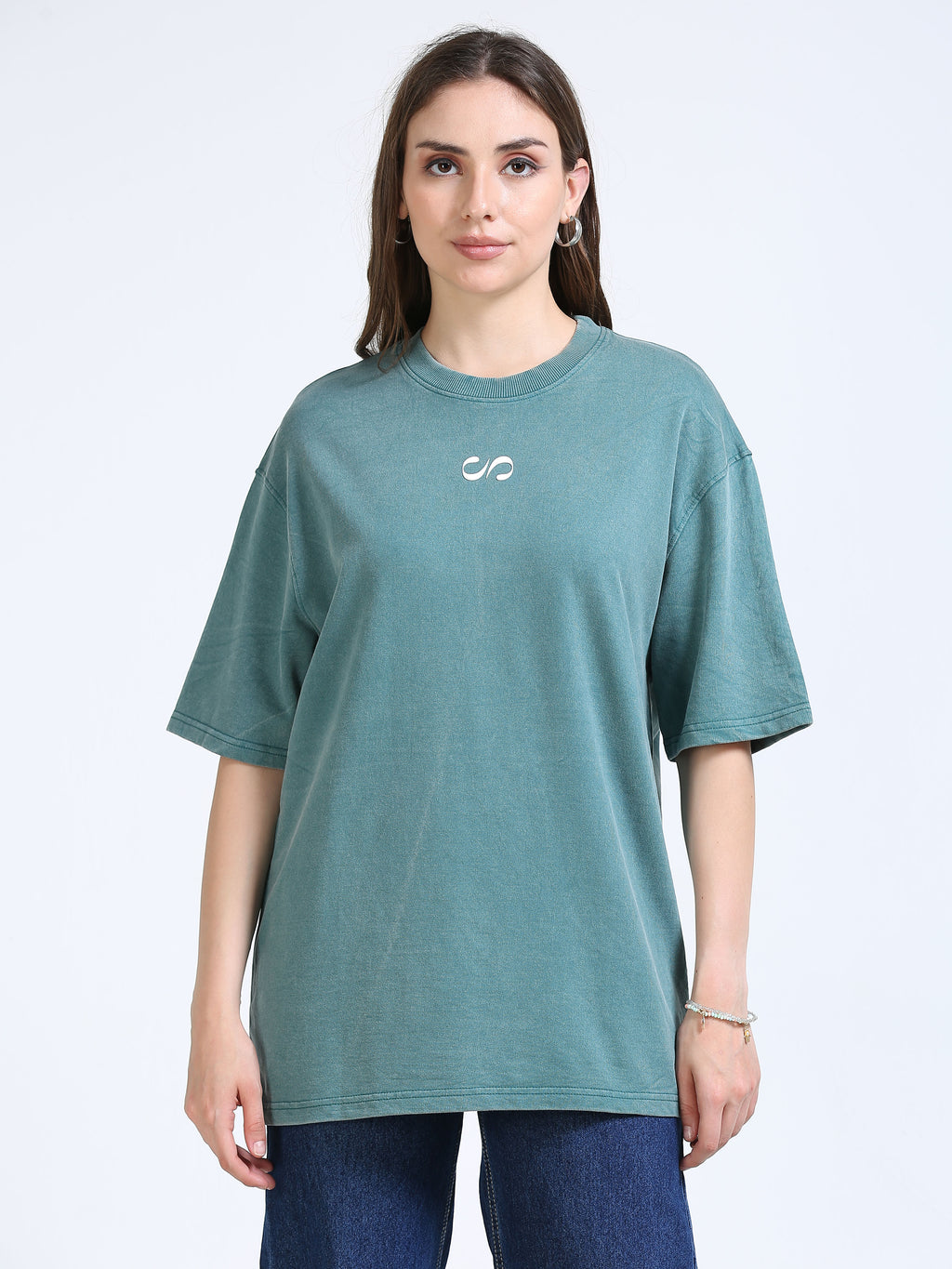 Pine Green Vintage Washed Oversized T-Shirt