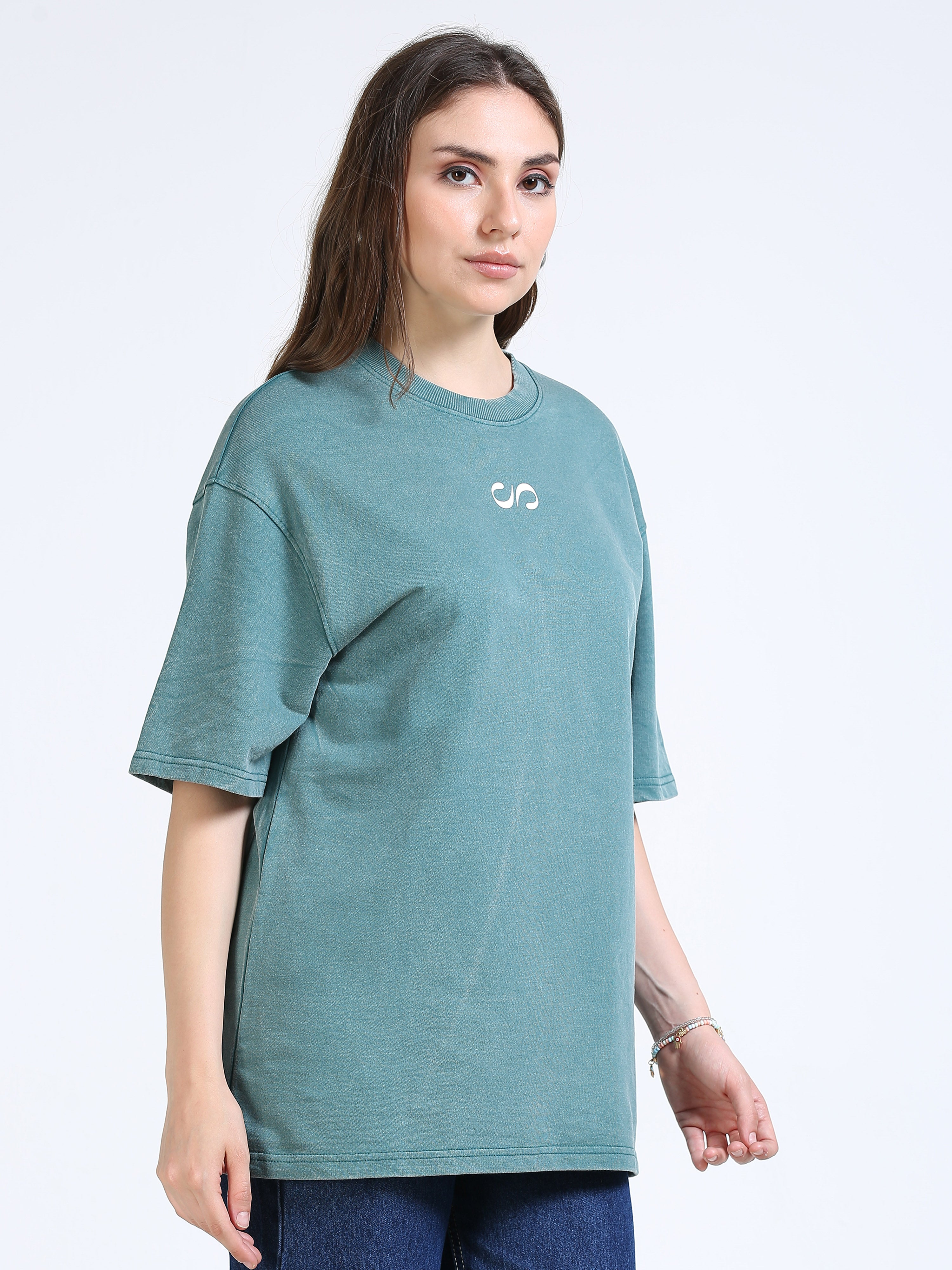 Pine Green Vintage Washed Oversized T-Shirt