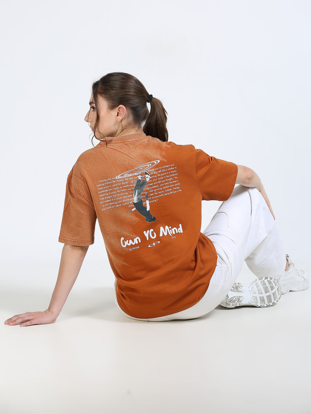 Orange Dual Washed Oversized T-Shirt
